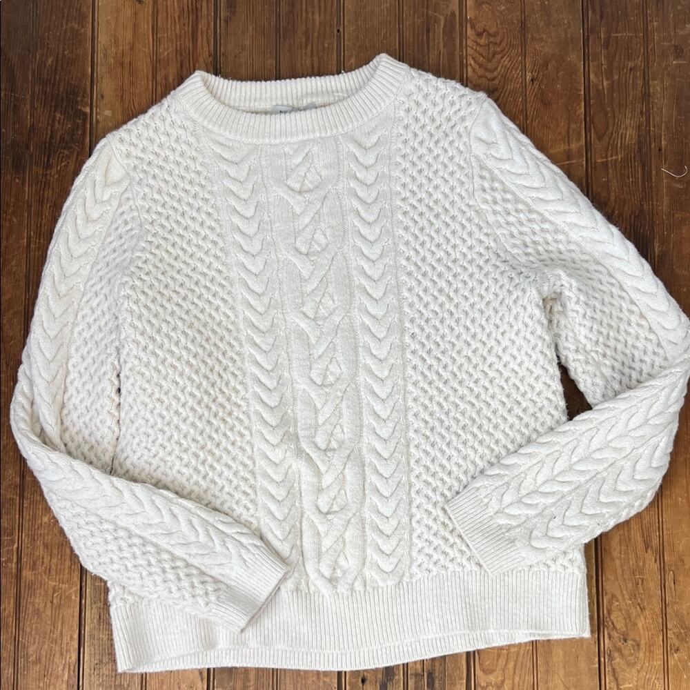 Women’s Nili Lotan Target Sweater Ivory Cable Knit size xl